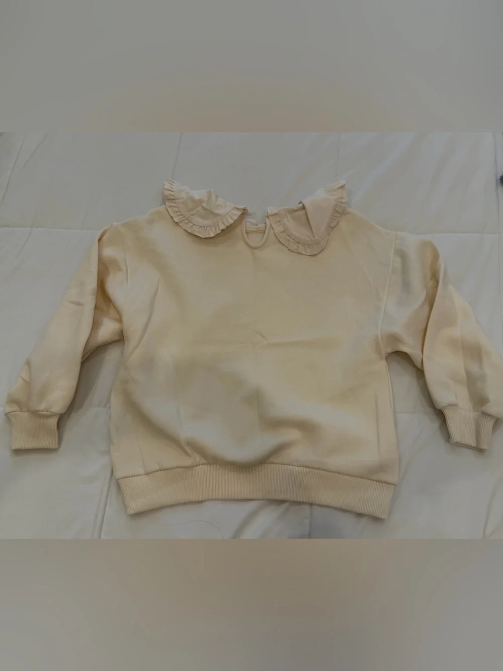 Zara Cream Pullover with Subtle Ruffle Detail